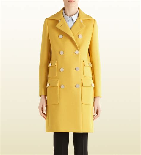 gucci coat yellow|Gucci coat for women.